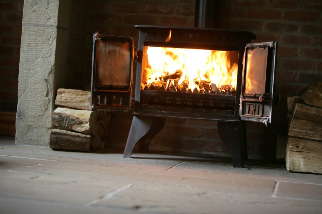 Log Burner open